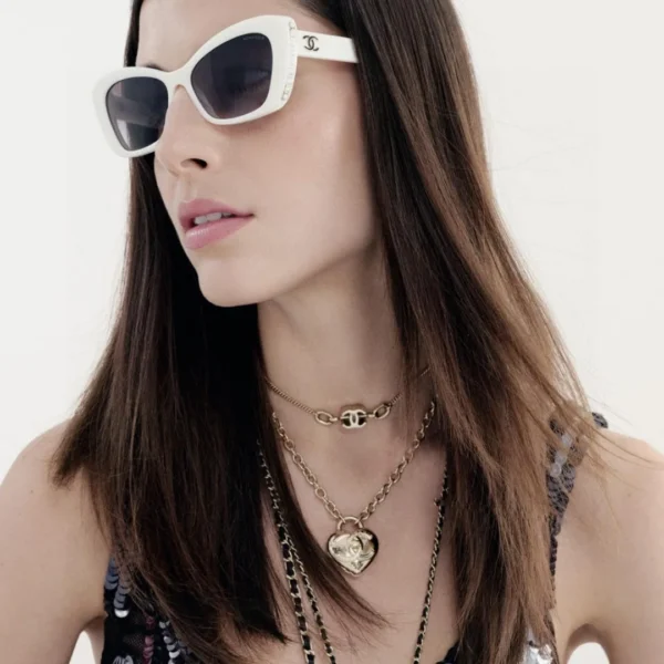 Chanel Square Pearl-Detail Eyewear