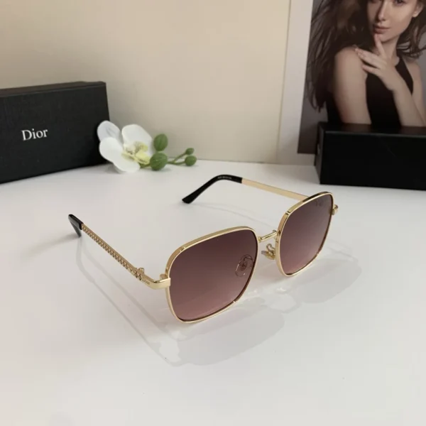 EWDIOR0011-01 Dior Square Metal Polarized Sunglasses