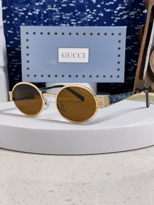 Gucci Oval Metal Sunglasses
