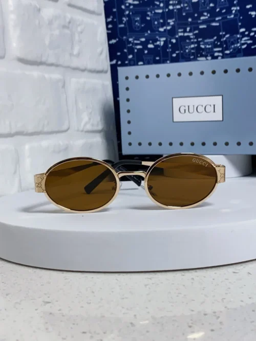 Gucci Oval Metal Sunglasses