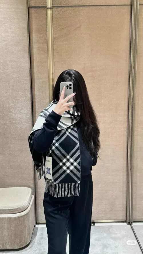 Burberry Cashmere Fringed Scarf