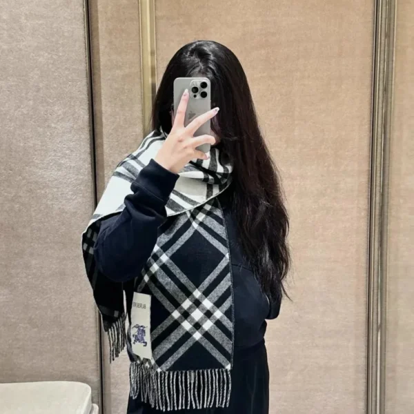 Burberry Cashmere Fringed Scarf