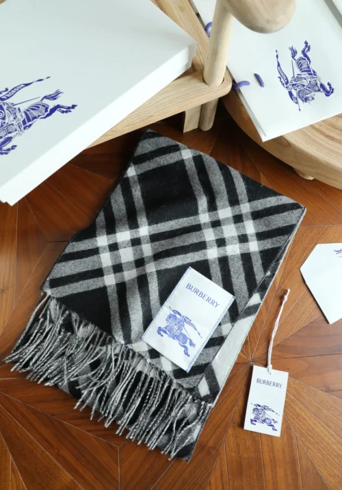 Burberry Cashmere Fringed Scarf