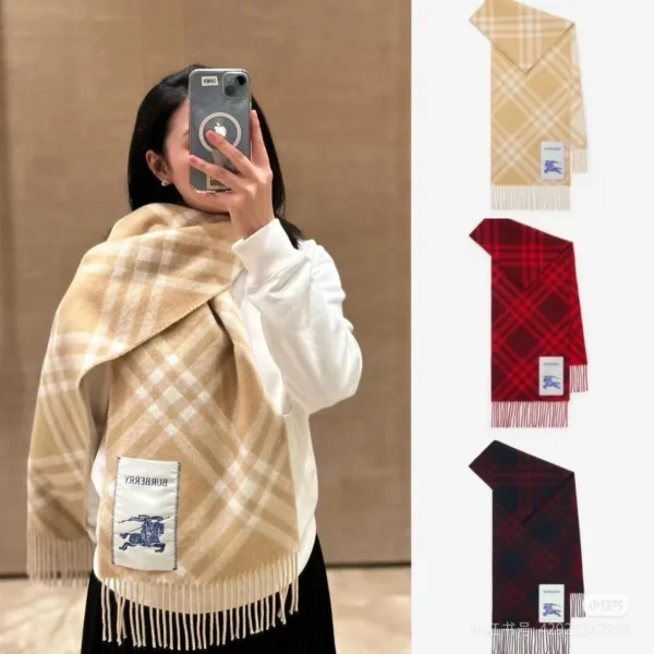 Burberry Cashmere Fringed Scarf