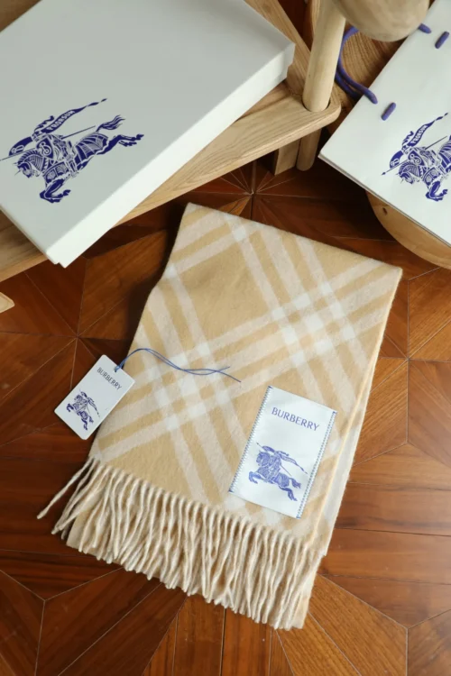 Burberry Cashmere Fringed Scarf