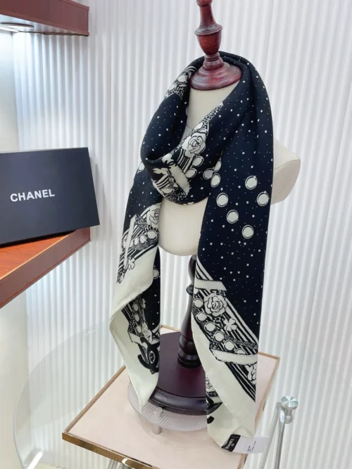 Chanel Cashmere Double-Sided Square Scarf
