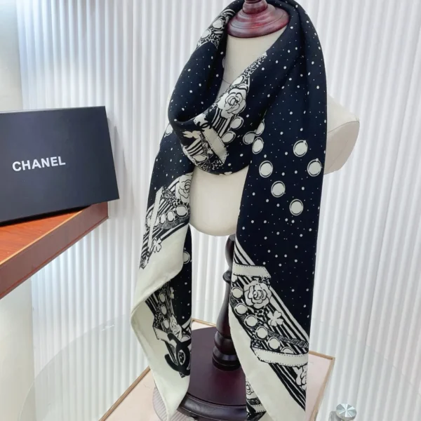 Chanel Cashmere Double-Sided Square Scarf