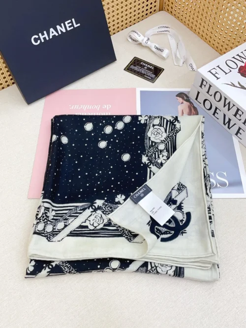 Chanel Cashmere Double-Sided Square Scarf