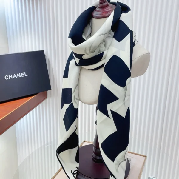 Chanel Cashmere Double-Sided Square Scarf