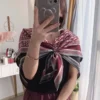 Dior Silk Fringed Printed Contrast Reversible Square Scarf