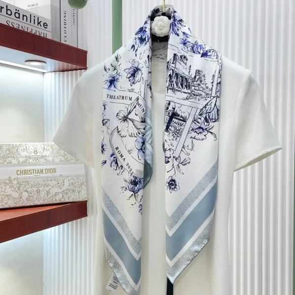 Dior Floral Double-Sided Scarf