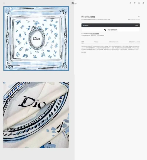 Dior Cashmere Double-Sided Square Scarf