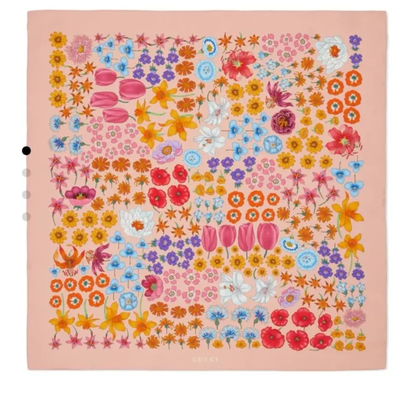 SCGUCCI0001-01 Gucci Silk Floral Square Scarf