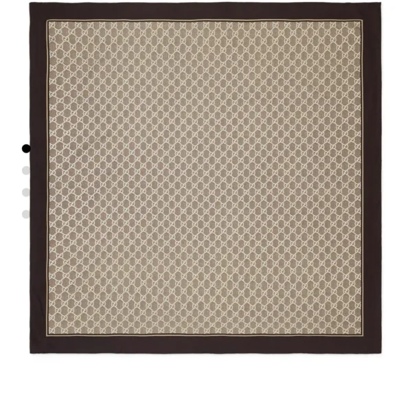 SCGUCCI0004-01 Gucci Silk Silver-Foil Square Scarf