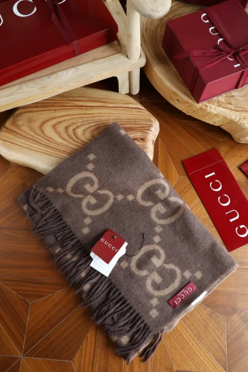 Gucci GG Fringed Jacquard Scarf