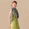 Hermes Cashmere Botanical Double-Sided Triangle Scarf