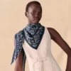 Hermes Cashmere Botanical Double-Sided Triangle Scarf