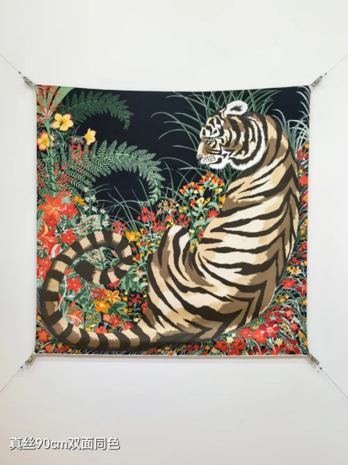 Hermes Silk Tiger Square Scarf