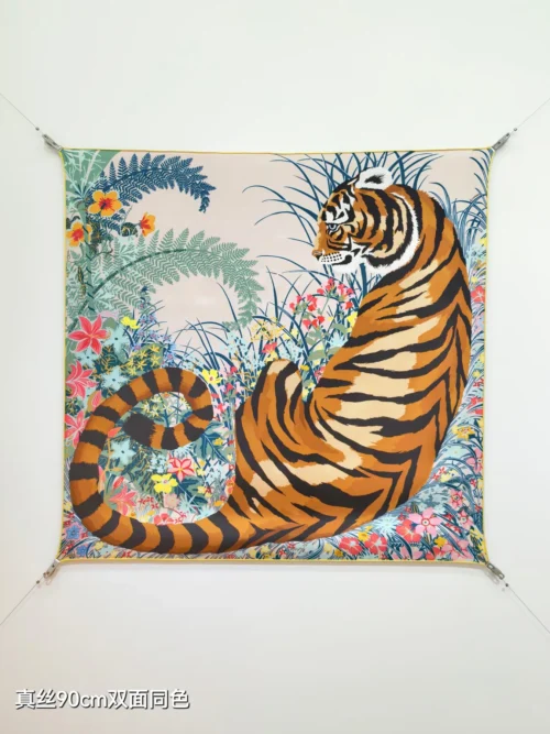 Hermes Silk Tiger Square Scarf