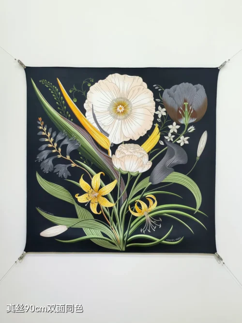Hermes Silk Bouquet Square Scarf