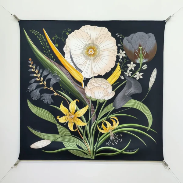 Hermes Silk Bouquet Square Scarf