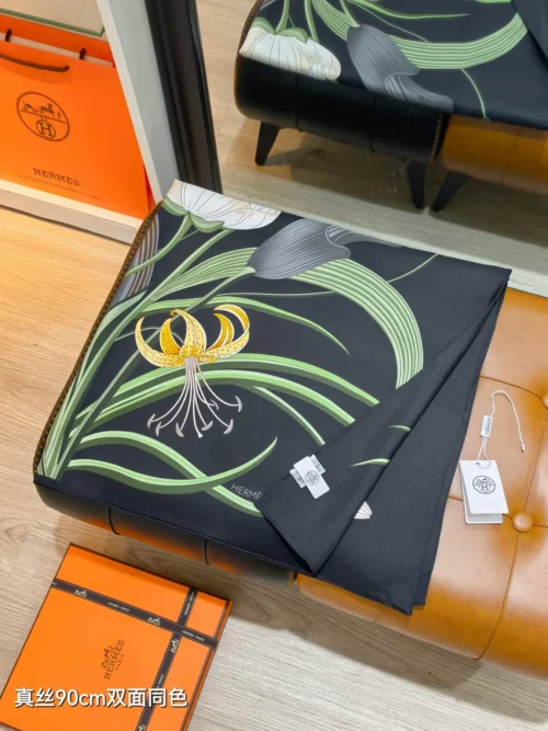 Hermes Silk Bouquet Square Scarf