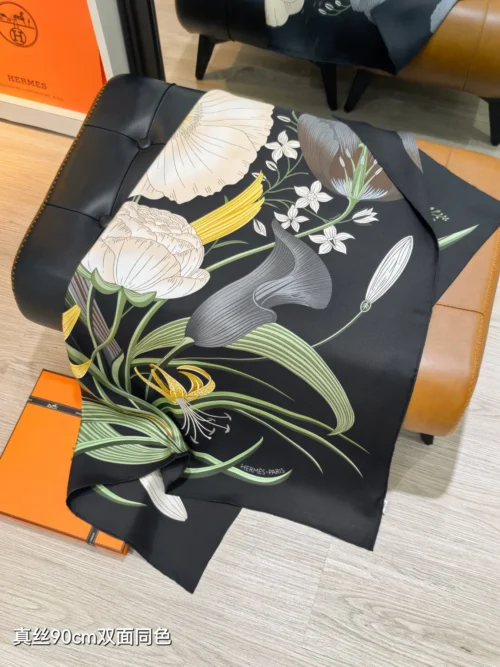Hermes Silk Bouquet Square Scarf