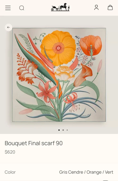 Hermes Silk Bouquet Square Scarf