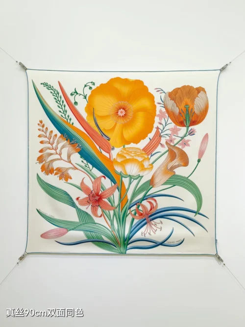 Hermes Silk Bouquet Square Scarf