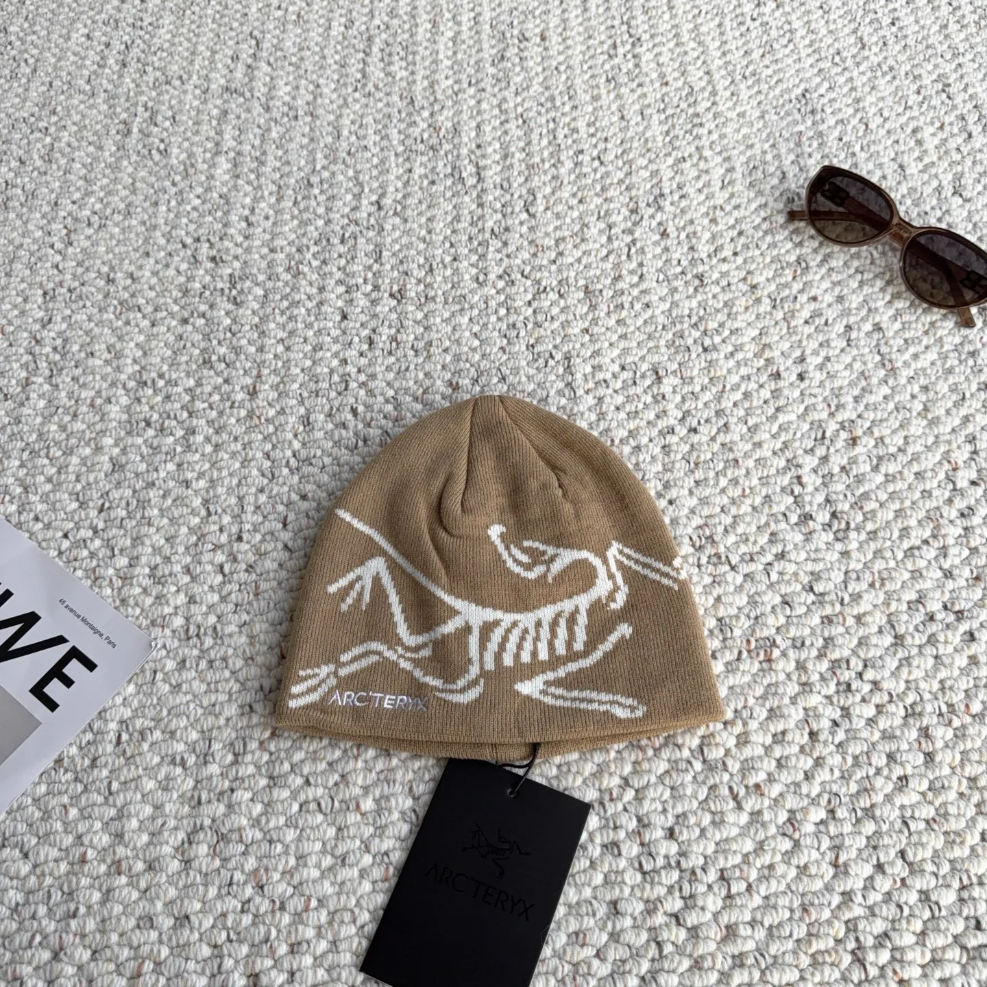 HTARCTERYX0006-01 Arc'teryx Skeleton-Motif Jacquard Knitted Beanie with a Fold-Over Cuff - Ref. HTARCTERYX0006