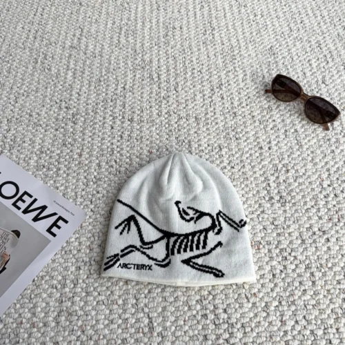 Arc'teryx Skeleton-Motif Jacquard Knitted Beanie with a Fold-Over Cuff - Ref. HTARCTERYX0009