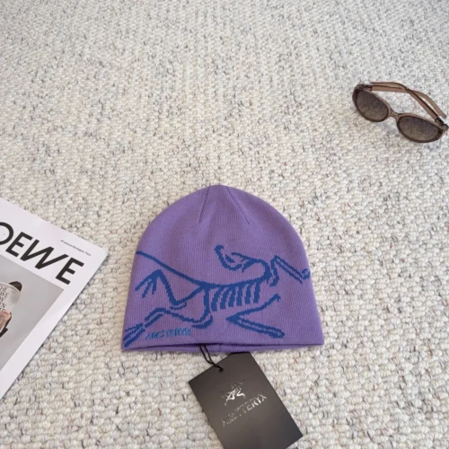 Arc'teryx Skeleton-Motif Jacquard Knitted Beanie with a Fold-Over Cuff - Ref. HTARCTERYX0010