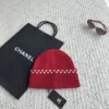 Chanel Knitted Beanie with Decorative Scalloped Edge and Raised CC Logo - Ref. HTCHANEL0011