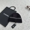 Chanel Knitted Beanie with Decorative Scalloped Edge and Raised CC Logo - Ref. HTCHANEL0015