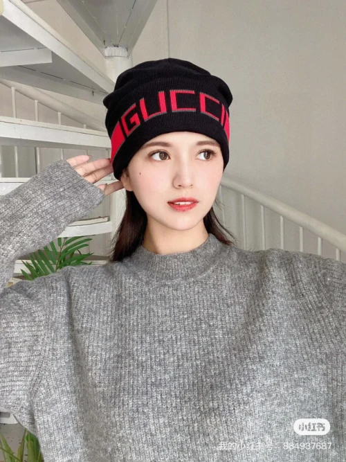 Gucci Wool-Cashmere Double-Layer Knitted Hat with Headband-Style Trim - Ref. HTGUCCI0001