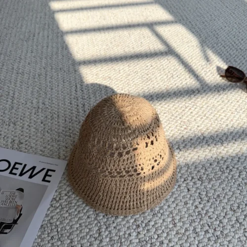 Miu Miu Open-Crochet Bucket Hat with a Woven Logo Label - Ref. HTMIU0002
