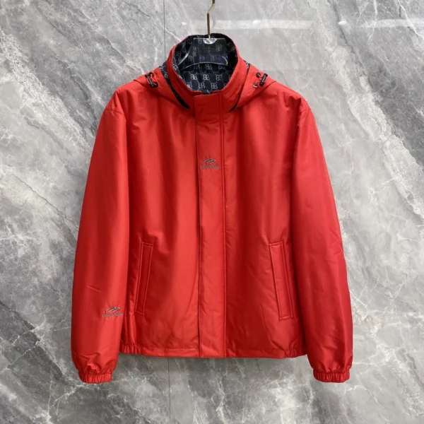MWBALENCIAGA0100-01 Balenciaga Men's Monogram-Pattern Embroidered Hooded Reversible Padded Jacket - Ref. MWBALENCIAGA0100