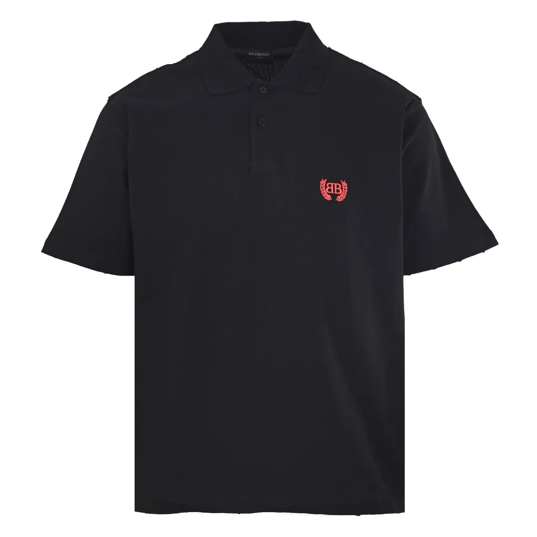 Balenciaga Men's Short-Sleeve Embroidered 100% Cotton Polo Shirt