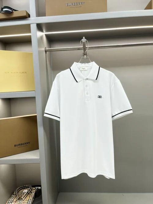 Celine Men's Embroidered 100% Cotton Polo Shirt