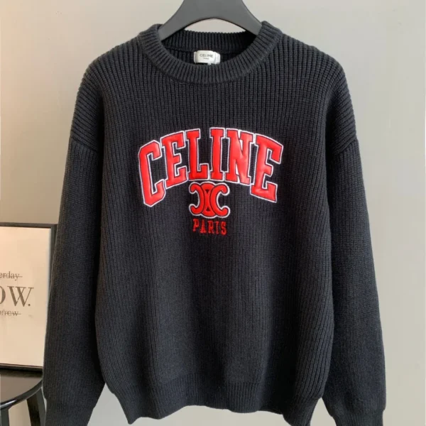 MWCELINE0033-01 Celine Men's Crewneck Jacquard Wool Sweater - Ref. MWCELINE0033