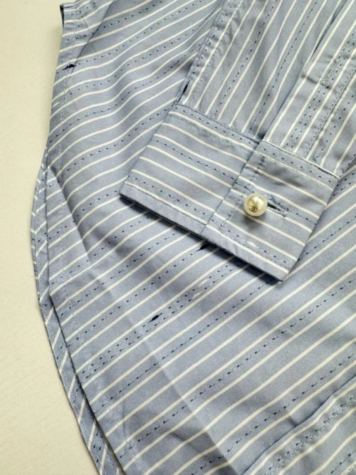 Chanel Men's Long-Sleeve Embroidered Striped Shirt