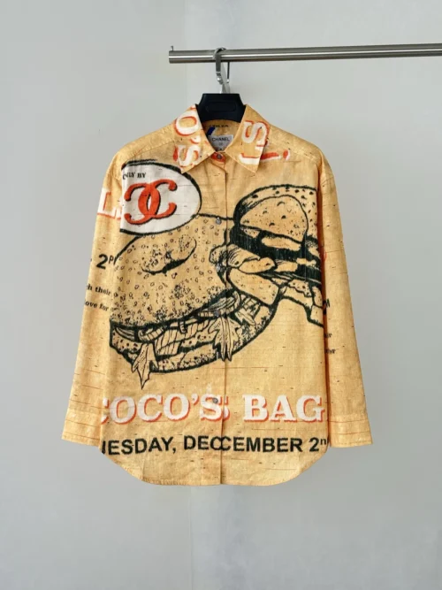 Chanel Men's Long-Sleeve Collared Printed Shirt