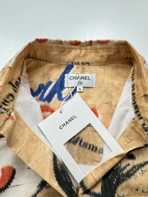 Chanel Men's Long-Sleeve Collared Printed Shirt