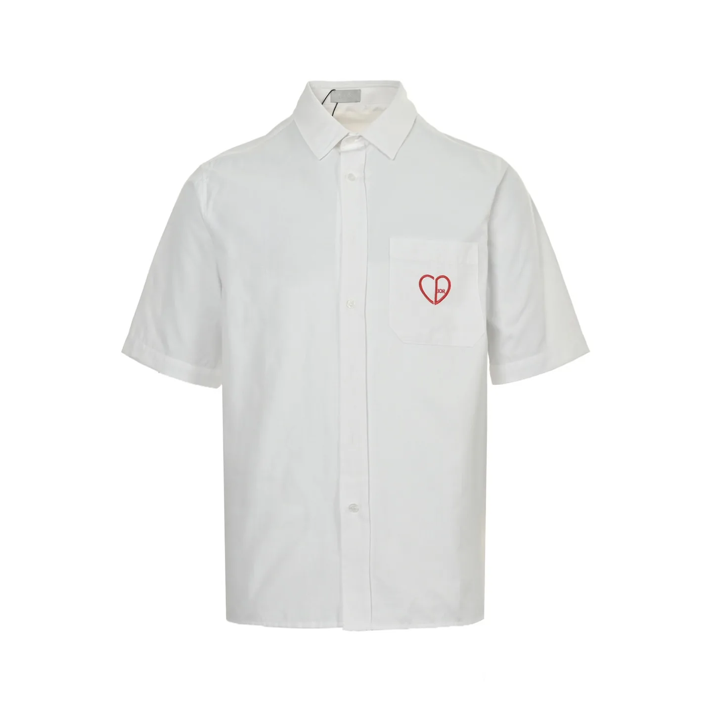 Dior Men's Short-Sleeve Embroidered Cotton Shirt with Pockets - Ref. MWDIOR0021