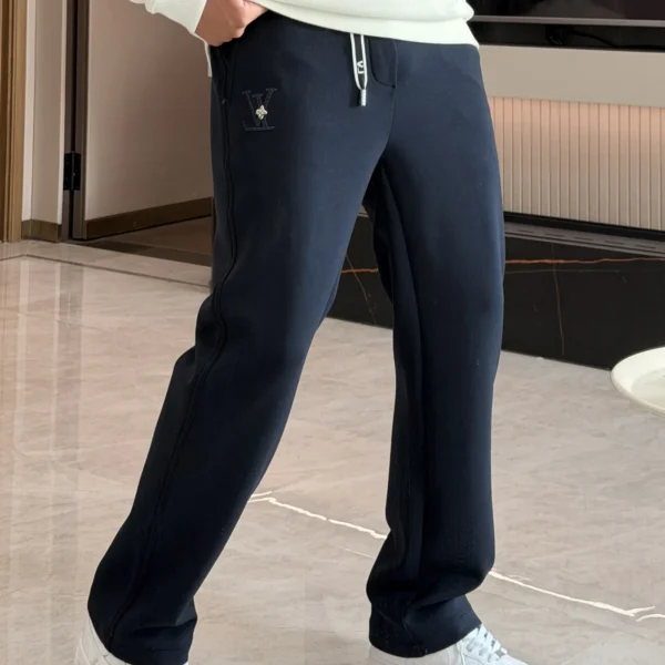 Louis Vuitton Men's Logo-Embroidered 100% Cotton Trousers with Drawstring Detail - Ref. MWLV0049