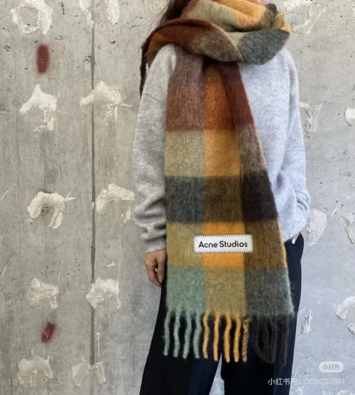 Acne Studios Alpaca-Mohair Blend Scarf in Rainbow Tones - Ref. SCACNESTUDIOS0002