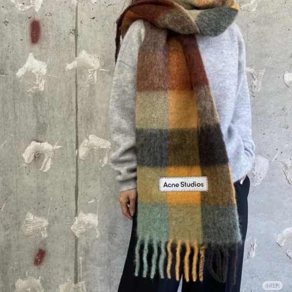 SCACNESTUDIOS0002-01 Acne Studios Alpaca-Mohair Blend Scarf in Rainbow Tones - Ref. SCACNESTUDIOS0002