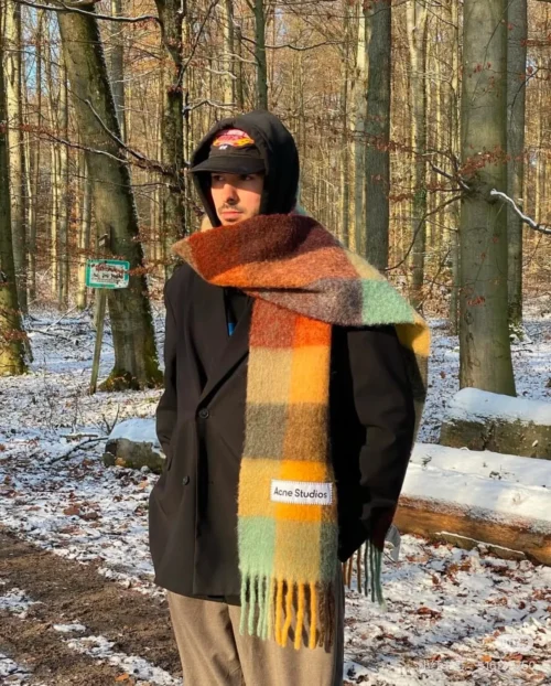 Acne Studios Alpaca-Mohair Blend Scarf in Rainbow Tones - Ref. SCACNESTUDIOS0002
