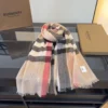 Burberry Cashmere Square Scarf with a Classic Check Pattern