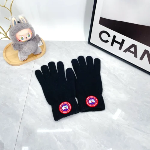 Canada Goose Wool-Acrylic Three-Piece Scarf, Pom-Pom Hat and Gloves Set